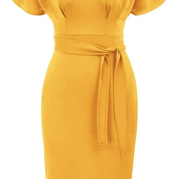 Yellow Bodycon/Pencil Dress - Picture 3 of 5